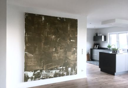 XXL Abstrakt moosgrün, 190x210cm