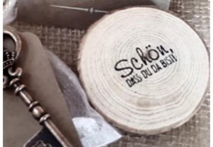 Gastgeschenk Holzscheibe Mini 